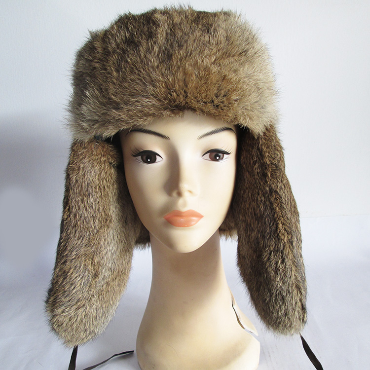 Rabbit Fur Hat brown-06