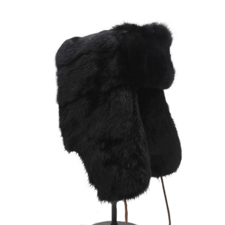 Women Men Unisex Full Fur Russian Style Winter Fur Hat XJ-BL-01 ...