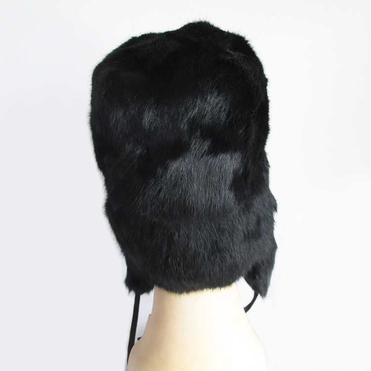 Rabbit Fur Hat black-04 Rabbit Fur Hat black-04